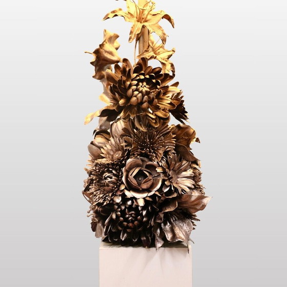 Image 1 of Vintage lamp versierd met een boeket bloemen, Frankrijk 1970