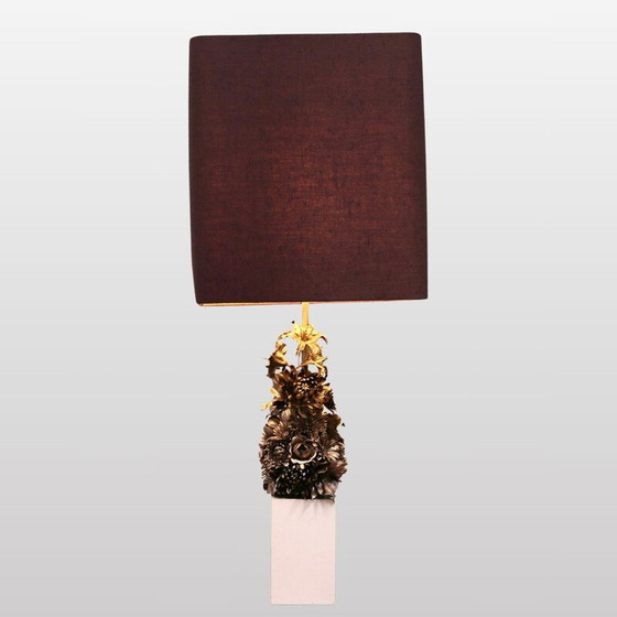 Image 1 of Vintage lamp versierd met een boeket bloemen, Frankrijk 1970