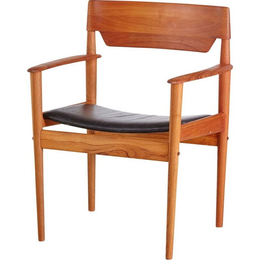 Vintage teakhouten Deense fauteuil PJ4-2 van Grete Jalk voor P. Jeppesen, jaren 1960