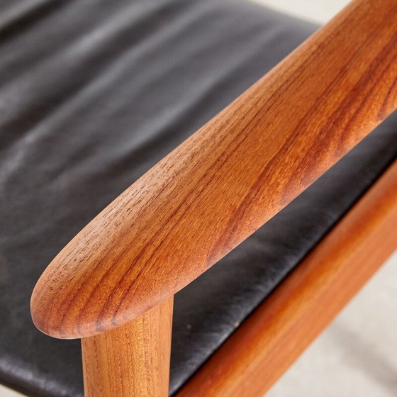 Image 1 of Vintage teakhouten Deense fauteuil PJ4-2 van Grete Jalk voor P. Jeppesen, jaren 1960