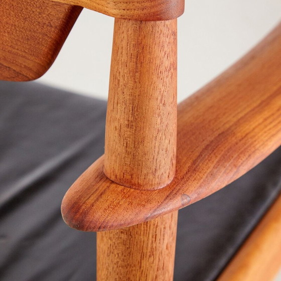 Image 1 of Vintage teakhouten Deense fauteuil PJ4-2 van Grete Jalk voor P. Jeppesen, jaren 1960