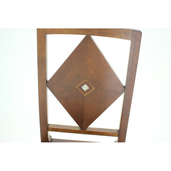 Image 1 of Vintage "Art nouveau" stoel met parelmoer inleg op zitting en rug, jaren 1910