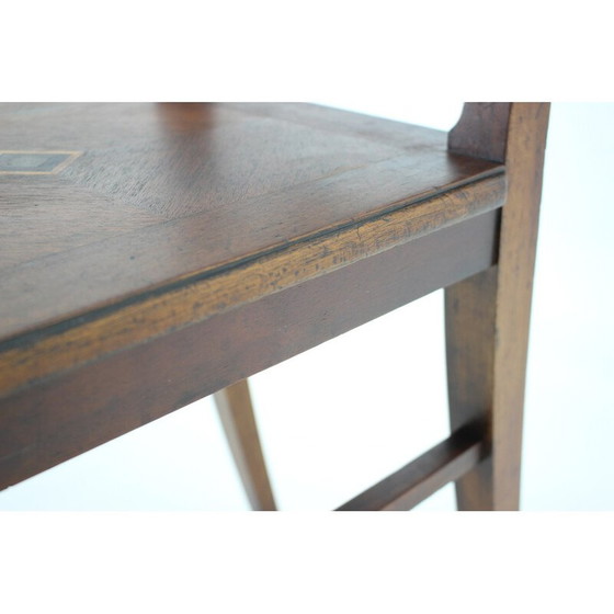 Image 1 of Vintage "Art nouveau" stoel met parelmoer inleg op zitting en rug, jaren 1910