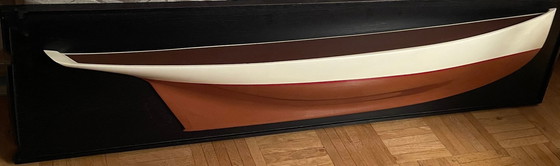 Image 1 of Vintage gemonteerde halfblok boot wanddecoratie