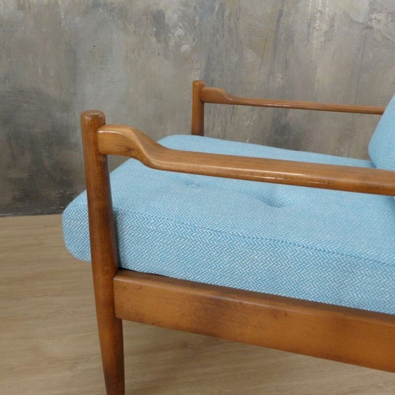 Image 1 of Paar vintage lichtblauwe fauteuils, Scandinavisch 1950