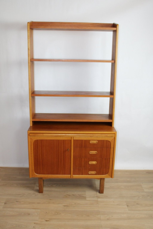 Vintage multifunctionele teakhouten boekenkast 1960 Dk