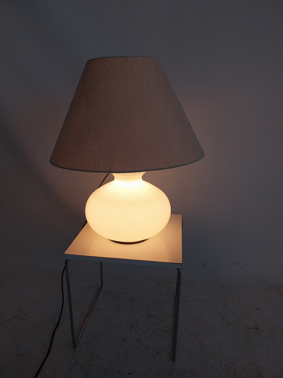 Image 1 of 1 x Dijkstra lampen wit glazen tafellamp met 2 lichtbronnen. 