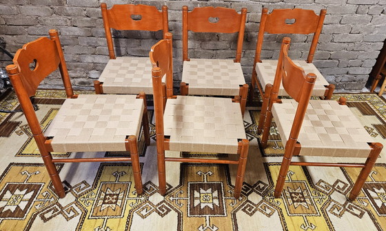 Image 1 of Set van 6 Vintage herbergstoelen 1970