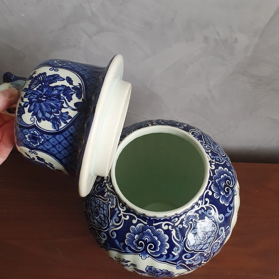 Image 1 of Royal Sphinx Maastricht Foo Dog Delfts Blauwe Vaas Uit De Jaren 50