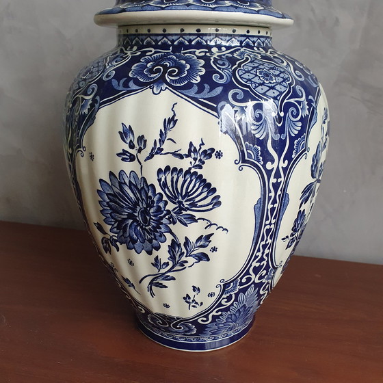 Image 1 of Royal Sphinx Maastricht Foo Dog Delfts Blauwe Vaas Uit De Jaren 50