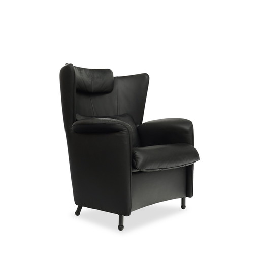 E Sede Ds-23 fauteuil leer zwart / wing chair