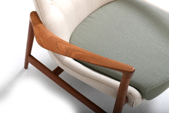 Image 1 of Vroege Ib Kofod Larsen Fauteuil Model 4346 / Nieuw Gestoffeerd!