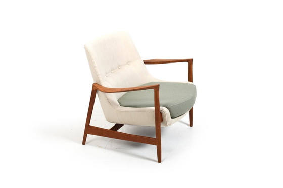 Image 1 of Vroege Ib Kofod Larsen Fauteuil Model 4346 / Nieuw Gestoffeerd!