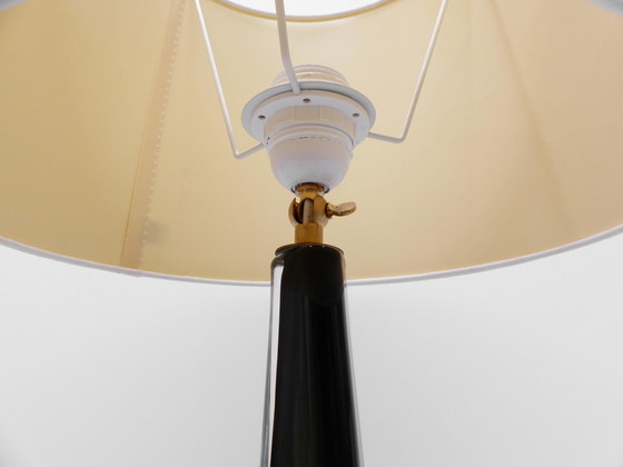 Image 1 of Scandinavische Sommerso Glazen Lamp Nils Landberg Voor Orrefors 1960 gesigneerd