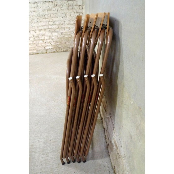 Image 1 of Set van 6 vintage klapstoelen Lallemand 1960 - 70s