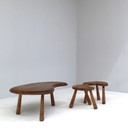 Salontafel en krukenset in boon-/druppelvorm