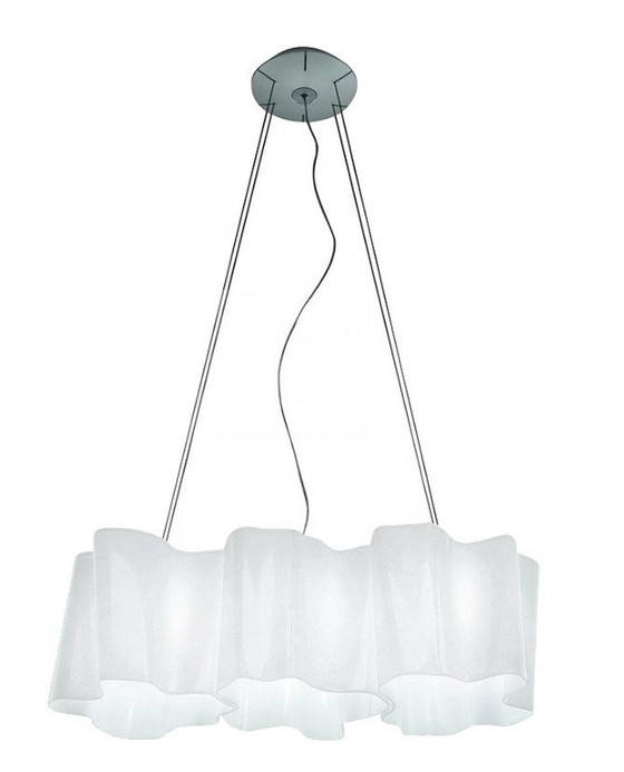 Image 1 of Artemide Hanglamp Met 3 Mondgeblazen Kappen