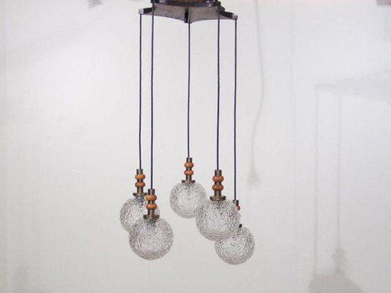 Image 1 of Raak Glazen hanglamp jaren 70