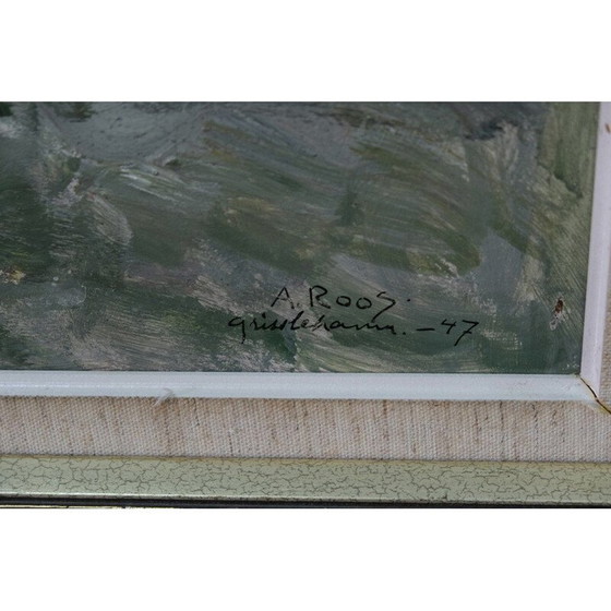 Image 1 of Vintage expressionistisch schilderij van Alexander Roos, Zweden 1947