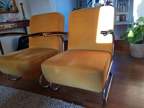 Image 1 of 2x Dykmeyer buisframe fauteuils, model De Zwaan