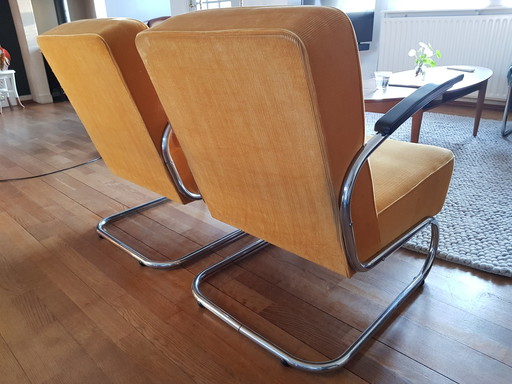 2x Dykmeyer buisframe fauteuils, model De Zwaan