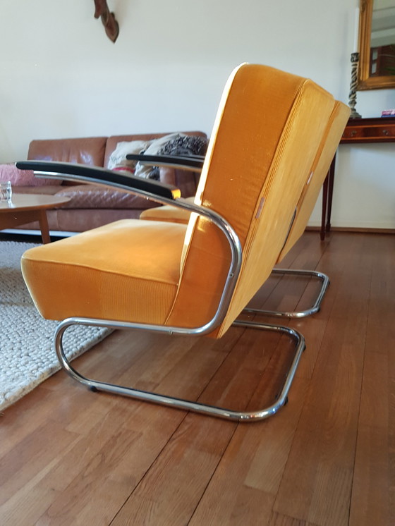 Image 1 of 2x Dykmeyer buisframe fauteuils, model De Zwaan