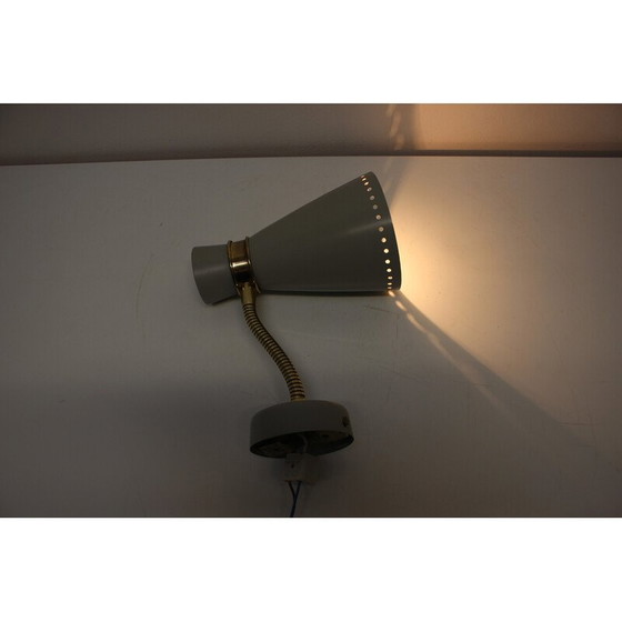 Image 1 of Vintage wandlamp van metaal en messing, Duitsland 1960