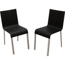 Paar vintage ".03" stoelen in zwart plastic en metaal van Martin Van Severen voor Vitra