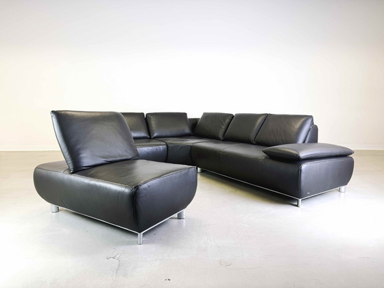 Image 1 of Hoekbank Met Fauteuil Koinor Volare Leder Modern Ontwerp