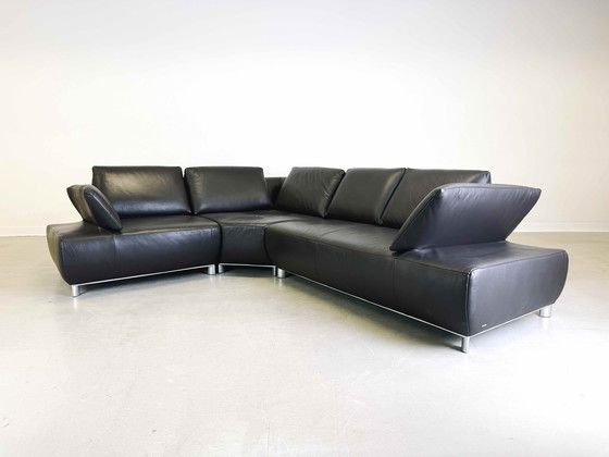 Image 1 of Hoekbank Met Fauteuil Koinor Volare Leder Modern Ontwerp