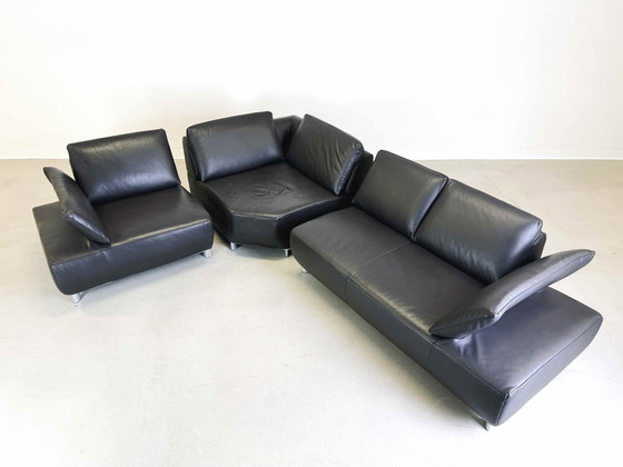 Image 1 of Hoekbank Met Fauteuil Koinor Volare Leder Modern Ontwerp