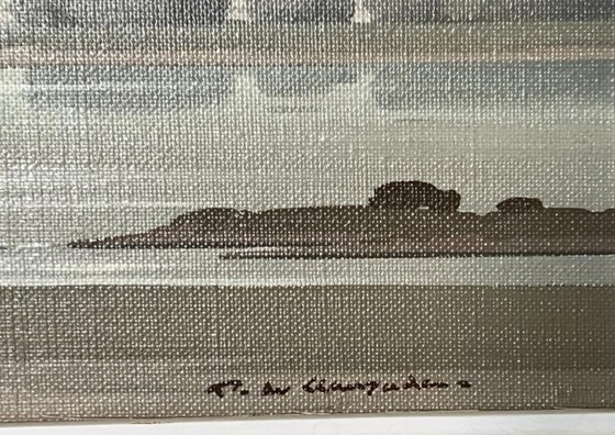 Image 1 of Pierre De Clausade, Frankrijk, Parijs. Olieverf op doek, Moddervlakte aan de Loire, aangekocht bij Sotheby'S