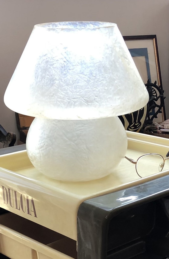 Image 1 of Vintage glasvezels table lamp mushroom