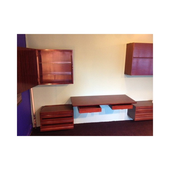 Image 1 of Vintage opbergmeubels en hangend bureau van Osvaldo Borsani, 1960