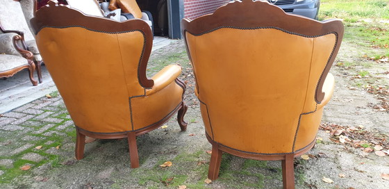 Image 1 of 2 Chesterfield Barok Leder Fauteuils 2 Chesterfield Barok Leder Fauteuils 