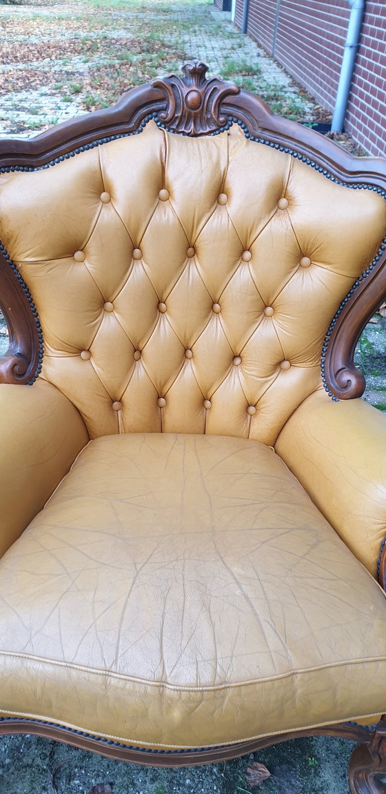 Image 1 of 2 Chesterfield Barok Leder Fauteuils 2 Chesterfield Barok Leder Fauteuils 