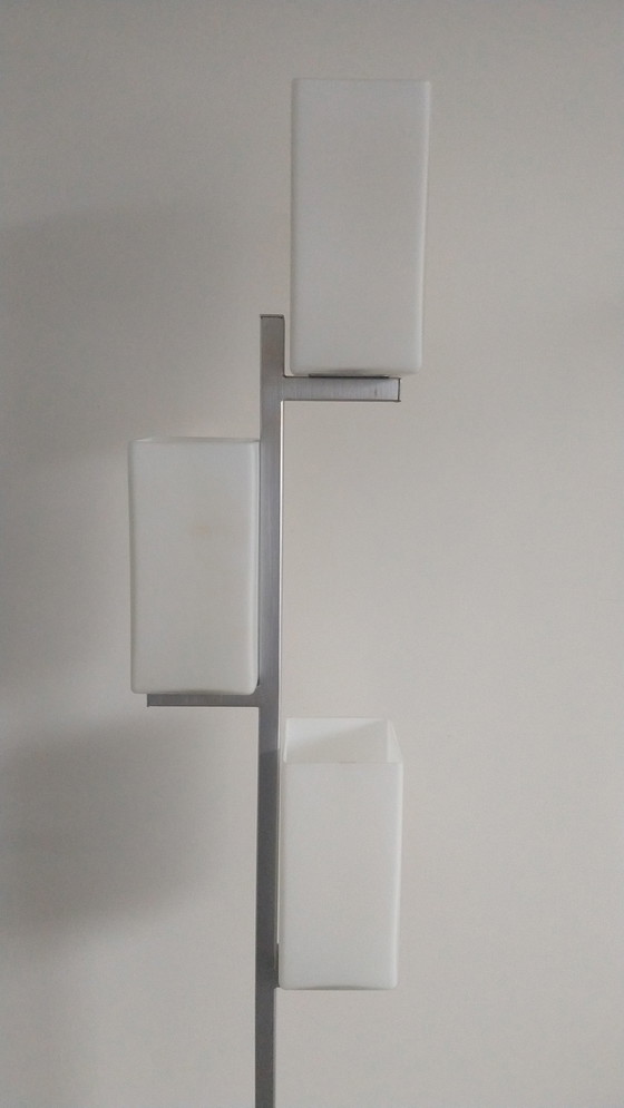 Image 1 of Vloerlamp Met Vierkante Melkglazen Kapjes