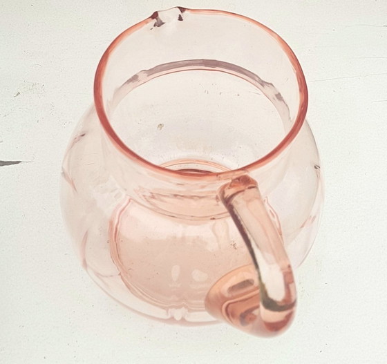 Image 1 of Rosaline glazen waterkan, 1920S