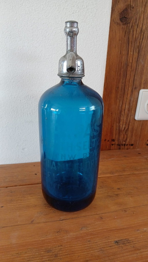 Spuitfles Antiek Vintage Retro Soda Waterfles Blauw 1920