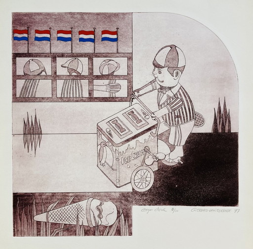 Gerard Van Kerkhof - Ets - Vintage Kinderspeelgoed