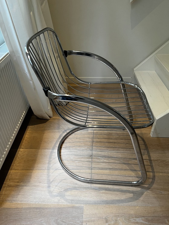 Image 1 of 4x Vintage metalen eettafel stoelen