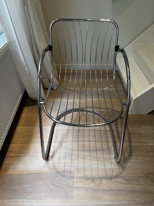 4x Vintage metalen eettafel stoelen