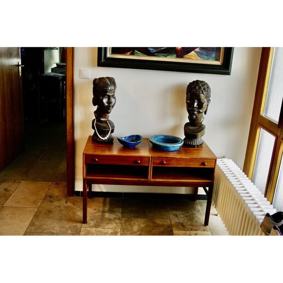 Image 1 of Vintage teakhouten bijzetkastje van Sveb Engstrom en Gunnar Myrstrand, Denemarken 1960