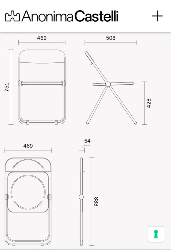 Image 1 of Anonima Castelli, Plia Klapstoelen By Giancarlo Piretti Set Van 2 Stuks.