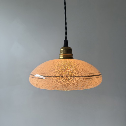 Antieke Clichy Vintage Glazen Vloerlamp