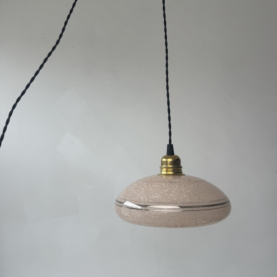 Image 1 of Antieke Clichy Vintage Glazen Vloerlamp