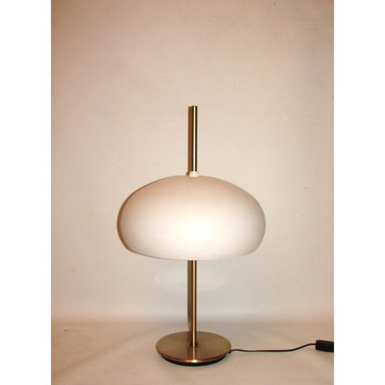 Image 1 of Vintage messing en aluminium tafellamp, 1980