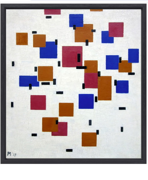 Piet Mondriaan  --Abstract Colours  ( ingelijst )