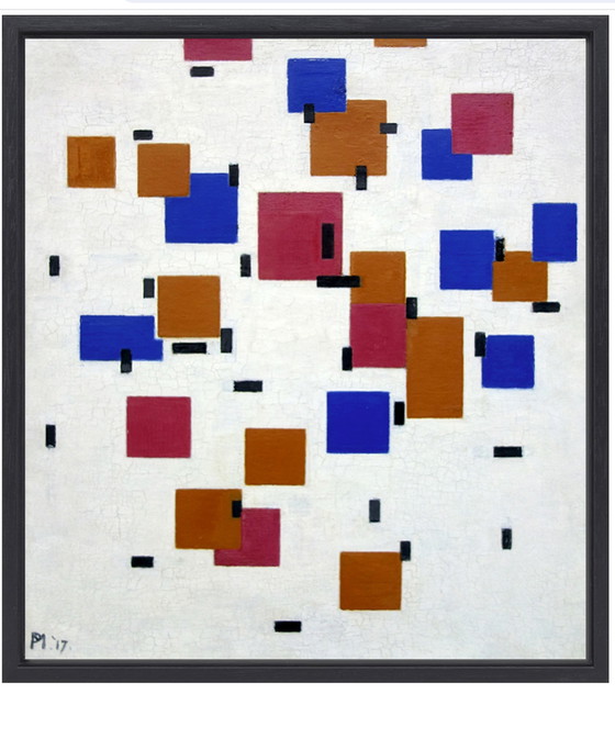 Image 1 of Piet Mondriaan  --Abstract Colours  ( ingelijst )