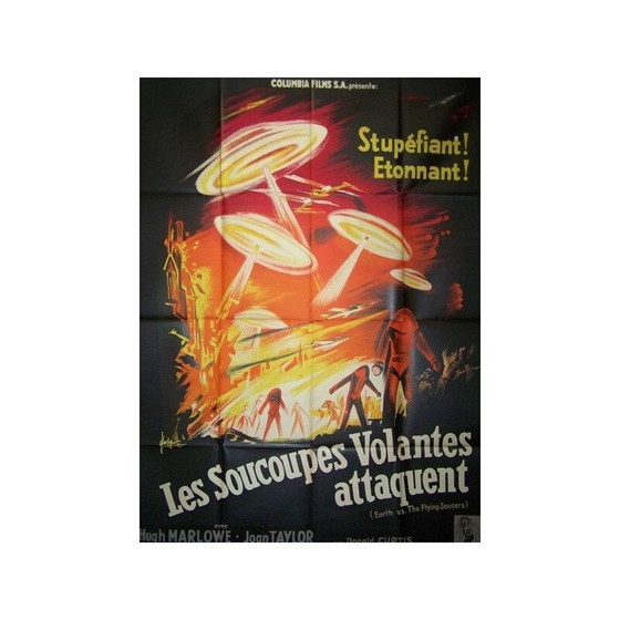 Image 1 of Vintage filmposter "De Vliegende Schotels vallen aan" door Fred Sears, 1956